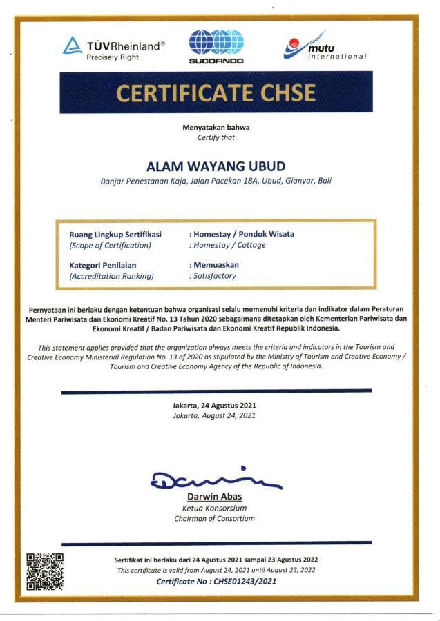 Alam Wayang Ubud - Chse Certified Zewnętrze zdjęcie